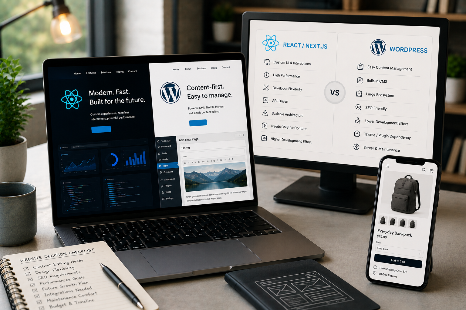 React Website vs WordPress Website: Which One Should You Build?